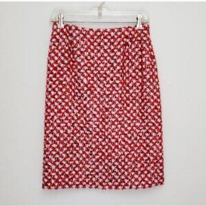 Escada Boucle knit red and white skirt